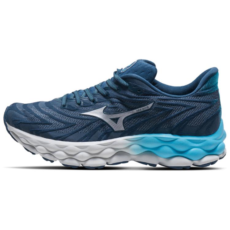 Mizuno Wave Sky 8 Blue Wing Teal Silver Unisex J1GC240205 39