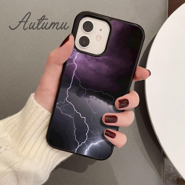 Lightning Phone Case for iPhone 11 12 13 14 Pro Max Mini X XR XS SE 2020 5 6S 7 8 Plus Samsung Galaxy S21 S22 Cover Shell