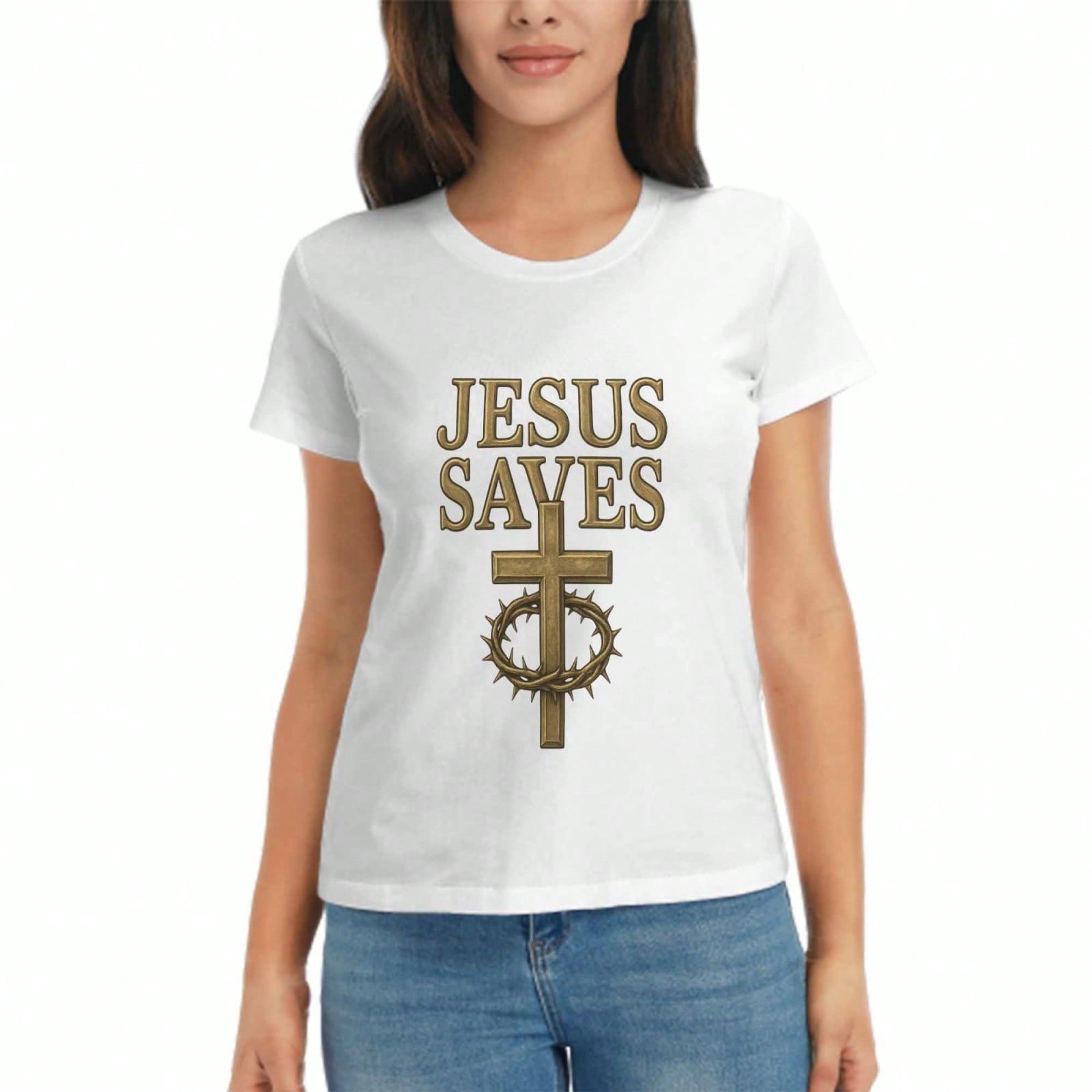 Jesus Saves unisex Cotton T Shirt, Premium Cotton Quality Print, Durable, Casual Fashion. Jesus Judo Graphic Tee, Religious Humor Apparel, Fight For S S разноцветный