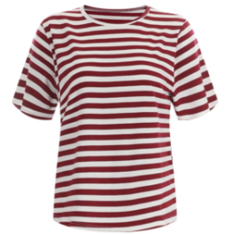 Shop   Women Round STripe T shirT Navy Dai Wsh 12084
