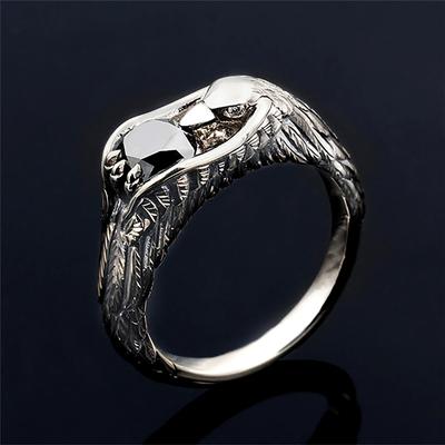 Persönlichkeit Feder Ring Schwarz Adler Tier Finger Zubehör Hip Hop Coole Mädchen Ringe Überraschung Geschenk Schmuck