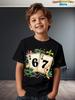 Kids Clothes Carnival Festival Funny 67 Meme Print Short Sleeve Tees Boys Girls Party T-Shirt Casual Cartoon Children Clothing
