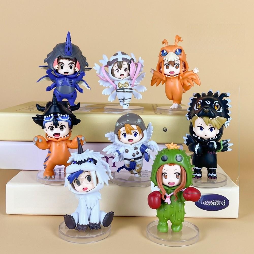 Digimon Adventure Q Action Figures With Transparent Or White Bases For Display