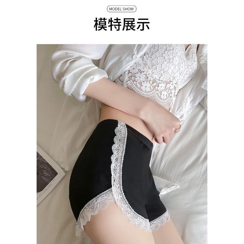 Safety Pants In and Out of Summer Women's Anti-slip Thin Ice Silk Lace Plus-size Three Point Stretch Slimming Leggings