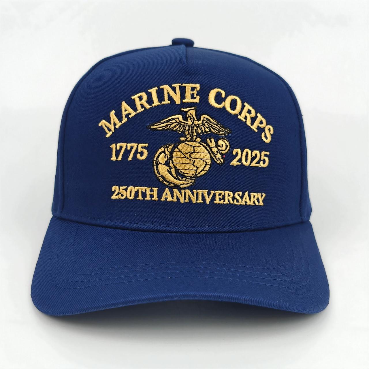 U.S. Marine Corps 250Th Anniversary Official Baseball Cap - Knitted With 1775 - Logo Pattern, Decorated With The American F Adjustable