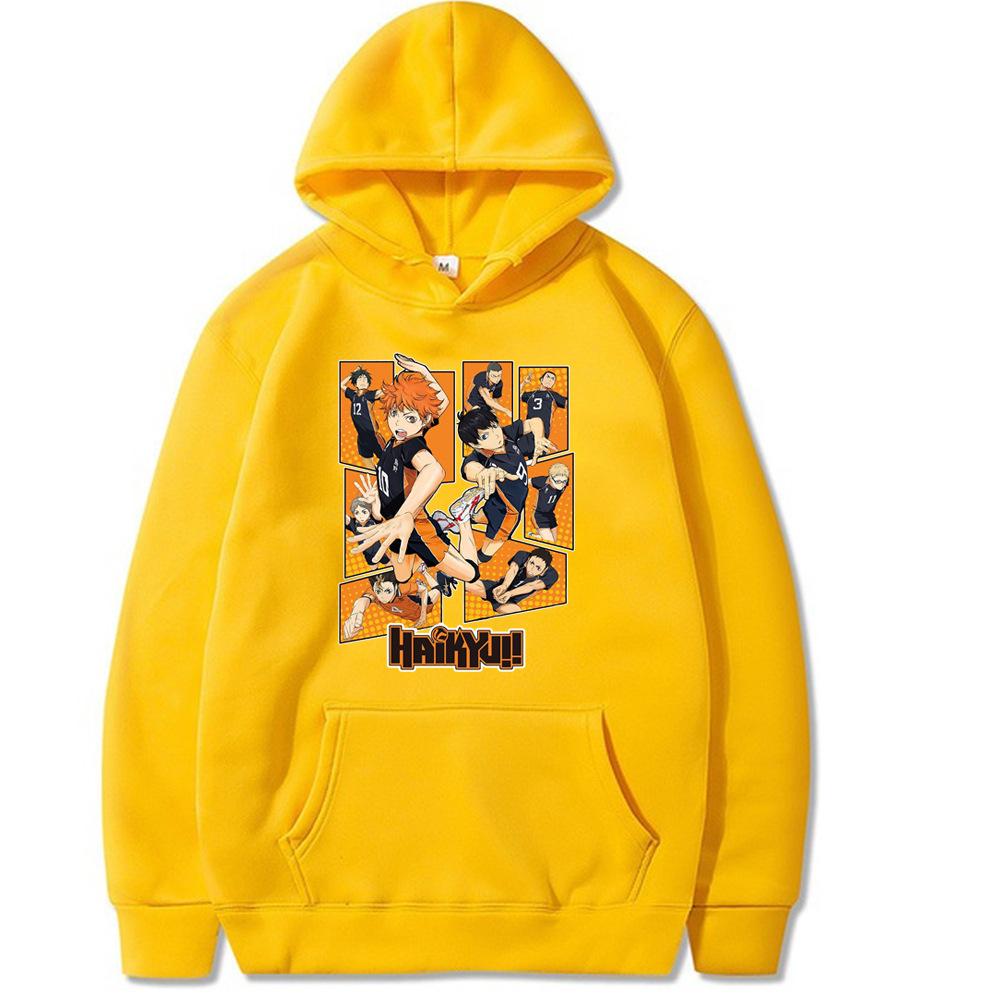 Haikyuu Anime Graphic Harajuku Hoodie Men's and Women's Harajuku Pullover Street Wear Unisex Autumn Winter Plushed