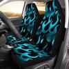 Fire Blue Flame Printed Car Seat Covers Set for Womens 2pcs Auto Front Seat Protector Universal Car Interior Accessories Full