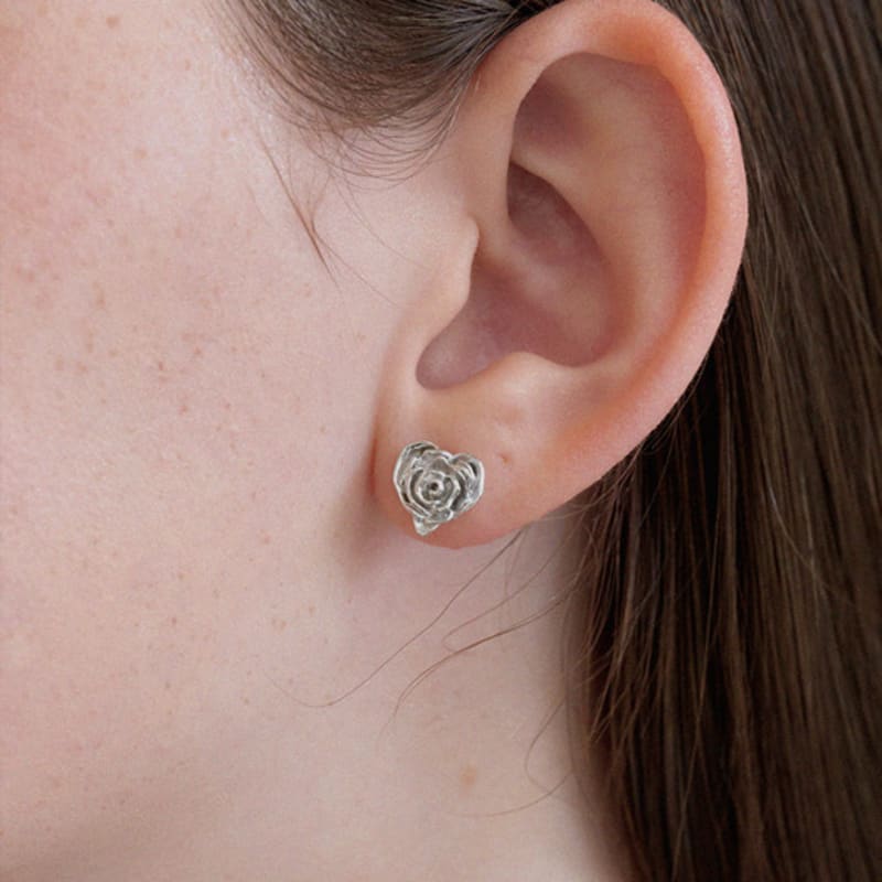 leeENoir Heart Rose Earring (2color)