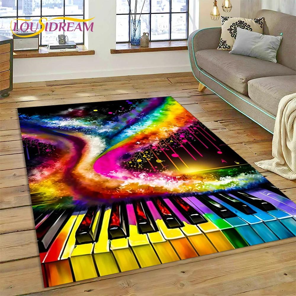 3D Dream Piano Key Music Instrument Cartoon Area Rug Duży, Dywan do Domu Salon Sofa Wycieraczka Dekoracja, Dziecięca Mata Antypoślizgowa Podłogowa
