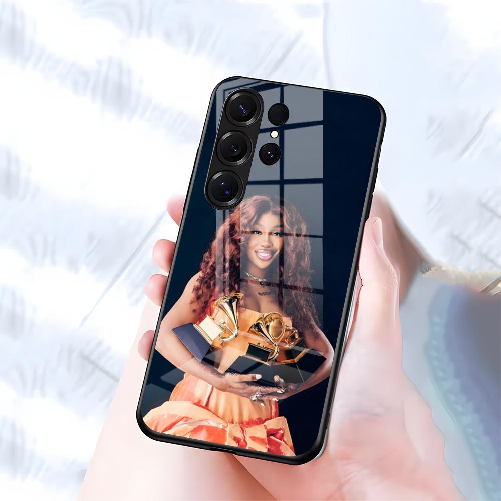 Singer SZA Lana Phone Case For Samsung S26 S25 S24 FE S23 S22 S21 Plus S20 Ultra Note20Ultra Black Glass Cover
