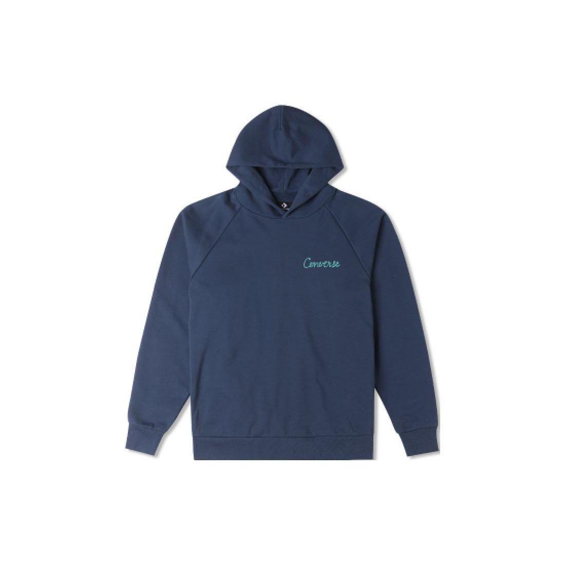 

Converse Solid Color Logo Hooded Sweatshirt Мужские топы Индиго 10024580-A02