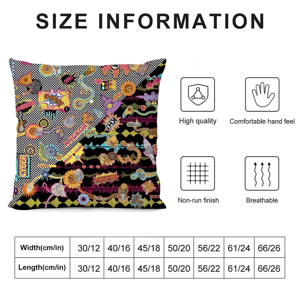 Cambodian Buddha Print Cushion Cover Soft Plush Fabric Double-Sided Printed Sofa Cushion Cover For All Seasons Home Decor Gift
