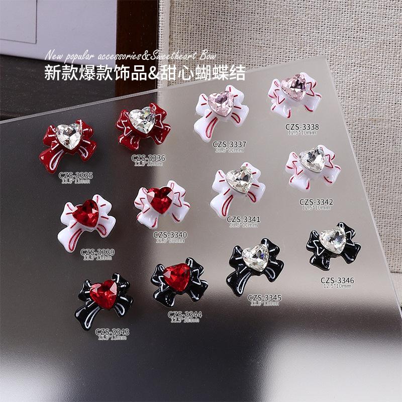 50Pcs Nail accessory - bow-shaped Nail accessory -shaped resin bow for nails Nail accessory