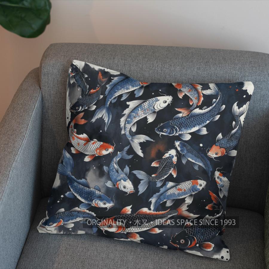2D Stylish Fish Pattern Decorative Cushion Cover Pattern Cushion Cover Suitable For Sofa Bedroom Car Pillow Cover