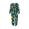 Christmas Print Family Matching Hooded Long Sleeved Zippered Jumpsuit Set