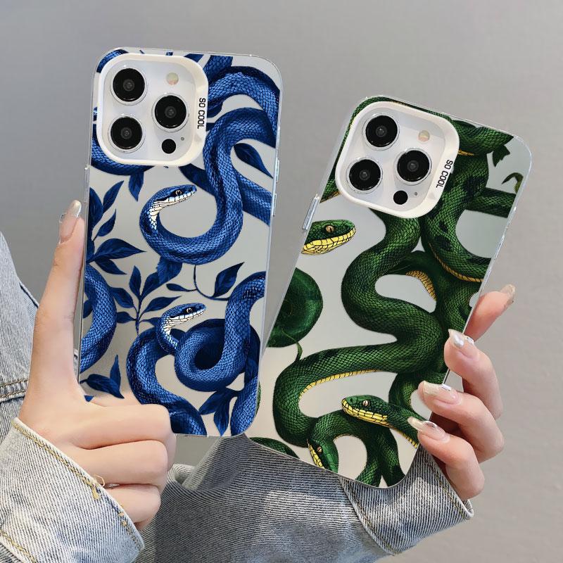 Cool Creative Dark Snake Phone Case for iPhone 16 15 Pro Max 14 13 12 11 Pro Max 13 Mini 14 15 16 Plus Shockproof Back Covers
