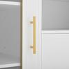 White Sideboard, Glass Fronts & Wine Rack – Sideboard for Dining Room & Living Room – Adjustable Foot – Plenty of Storage & Modern Design