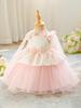 New Formal Princess Mesh Dress Set for Infant and Toddler Girls - Birthday and Evening Gown