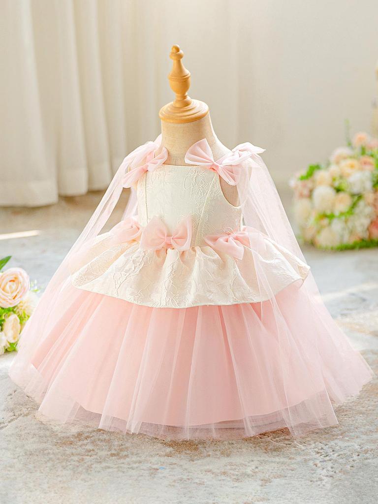 New Formal Princess Mesh Dress Set for Infant and Toddler Girls - Birthday and Evening Gown