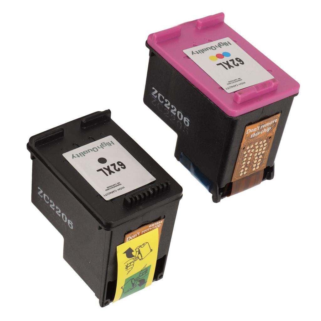 2pcs Ink Cartridges 62XL Colored Black Print Cartridges Replacement for HP for OfficeJet 200 258 5540 5542 5640 7640