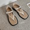 Mote Damesandaler Sommer Klypetåsandaler Utendørs Sklisikre Sandaler for Kvinner Mote Lakkskinn Casual Sandal Sandalias Mujer