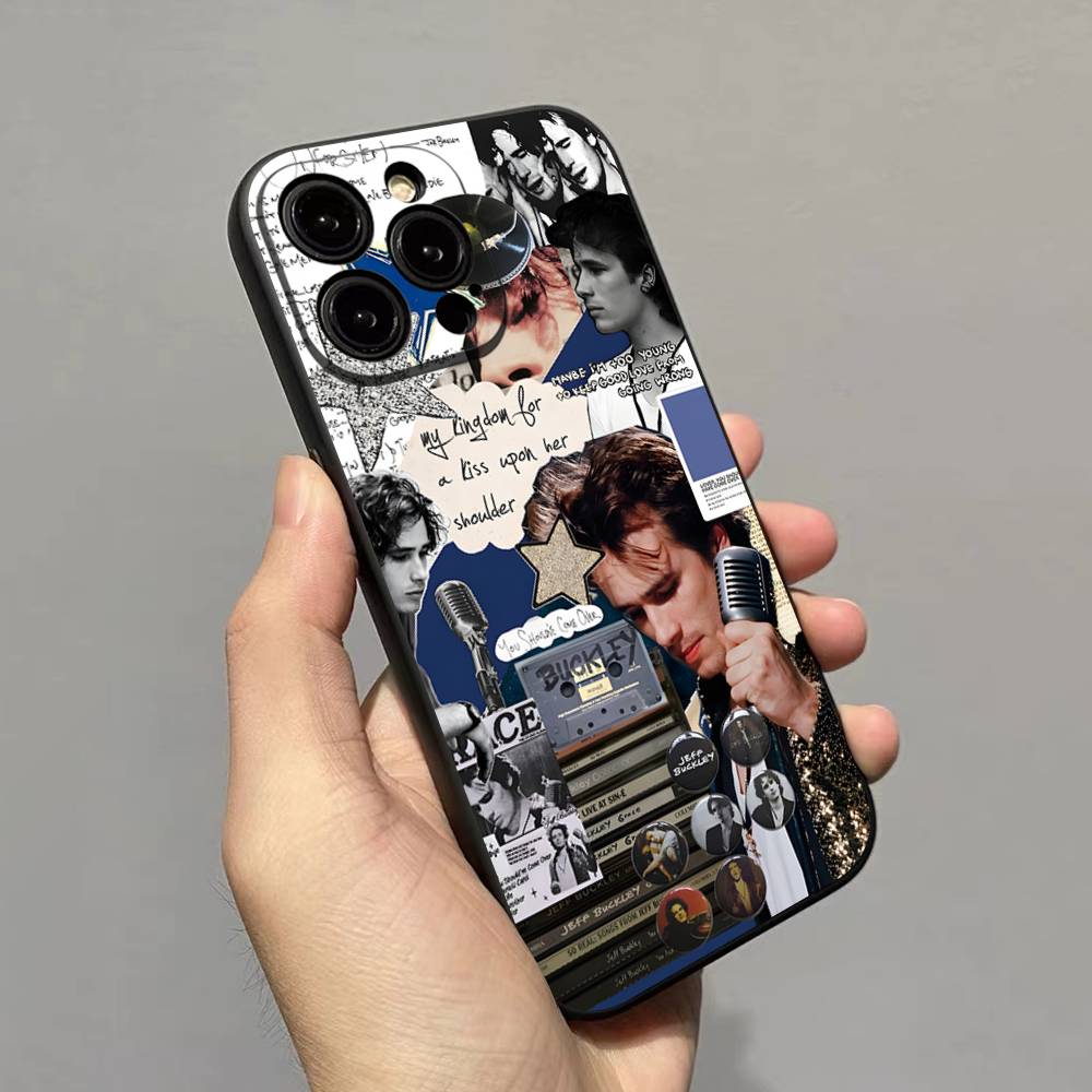 J-Jeff B-Buckley For IPhone 17 16 15 14 13 12 11 Pro Max Plus Shockproof Black Soft Phone Cover