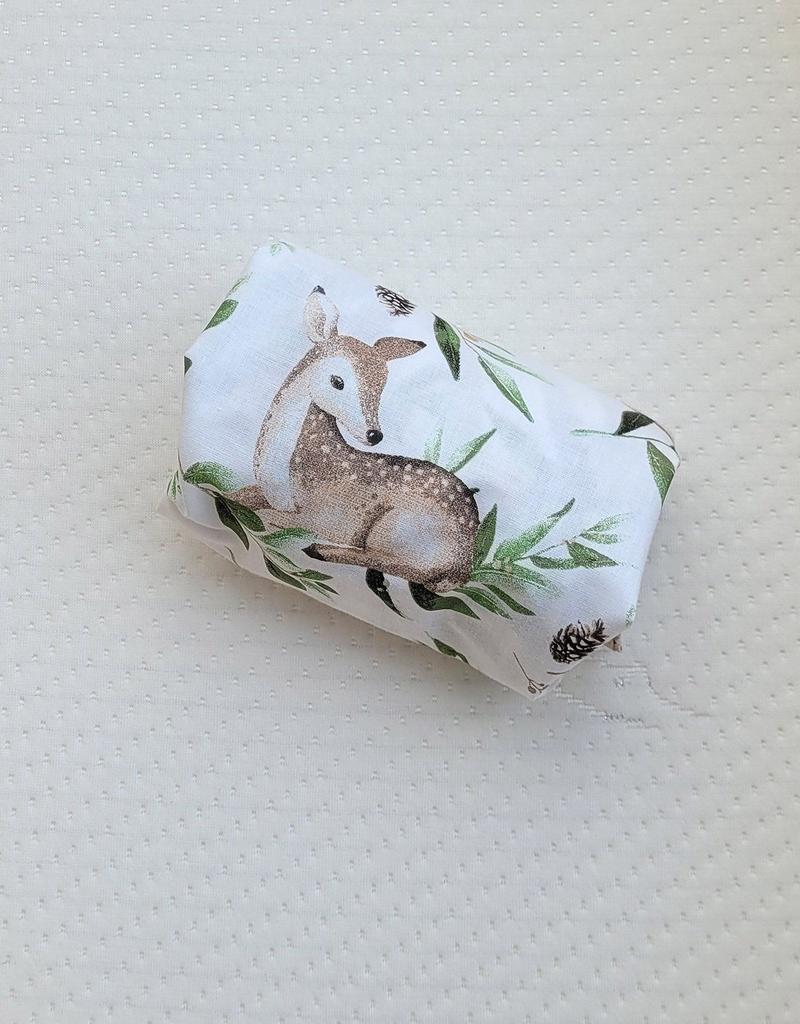 Baumwollbettlaken für Moseskorb Boho Gondel Kinderwagen 75x35 cm - Waldgrün