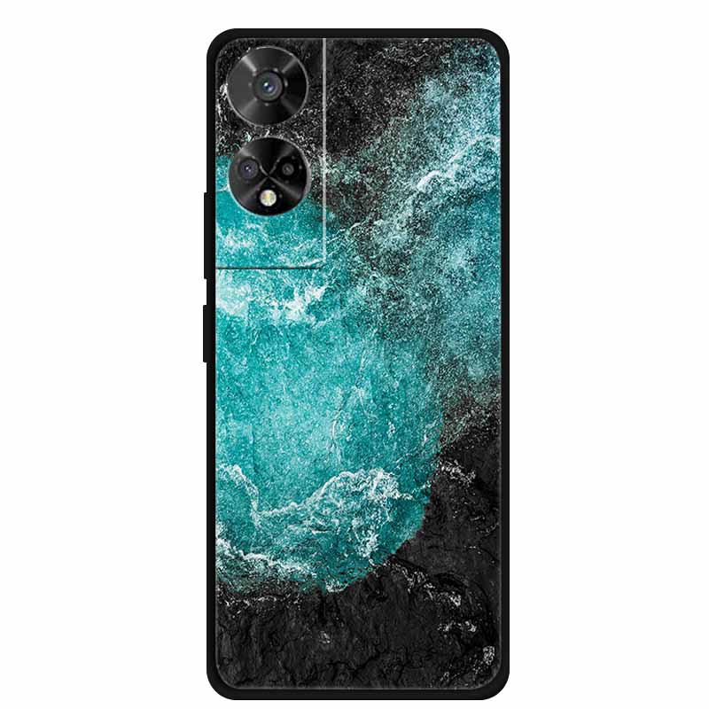 For TCL 50 5G Case Original Soft Silicone TPU Phone Cases Back Cover For TCL 50 XE 5G 50XE Fashion Planet New Coque Black Bumper