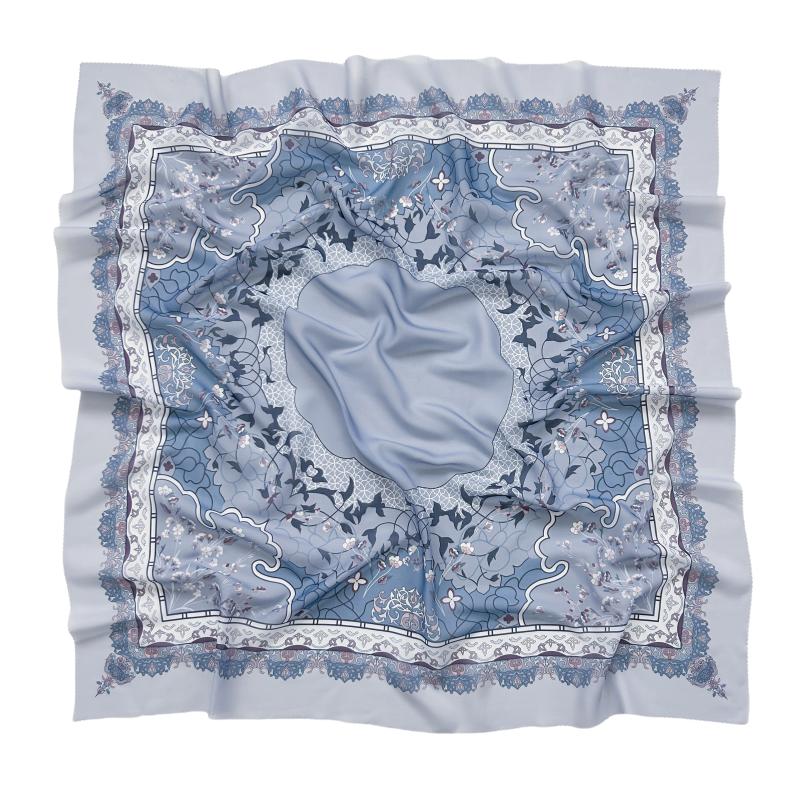 48Colors Malaysia Tudung Bawal Flower Print Hijab Laser Cut Edge Headscarf Premium Cotton Voile Soft Fashion Muslim Square Scarf