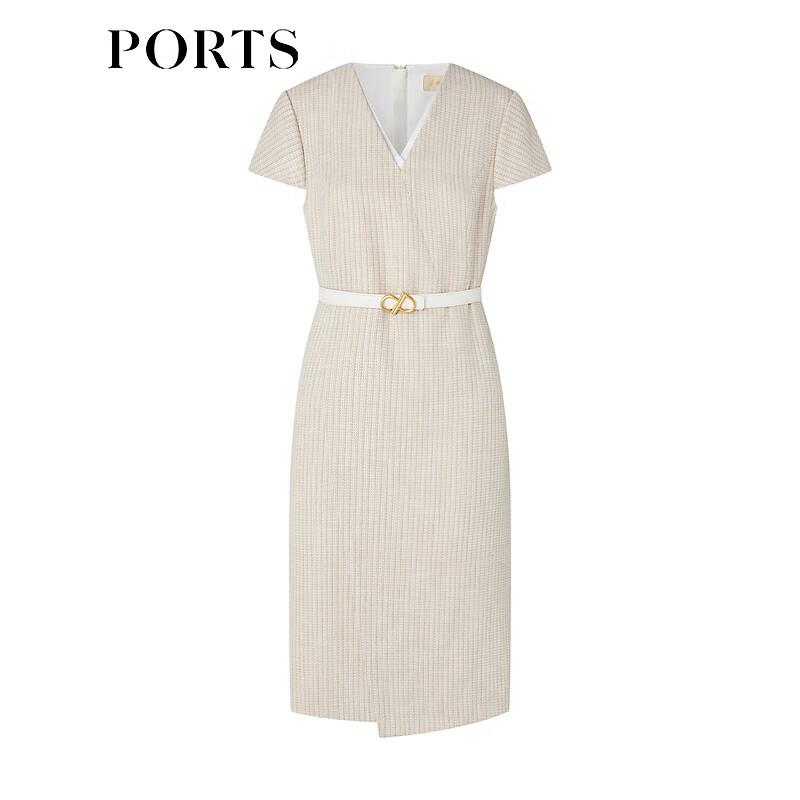 PORTS Women's Short Sleeve V-Neck Knit Midi Dress