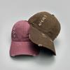 Ripped Wind Embroidery Letters Solid Color Baseball Cap Men'S And Women'S Retro Street Versatile Sunshade Cap