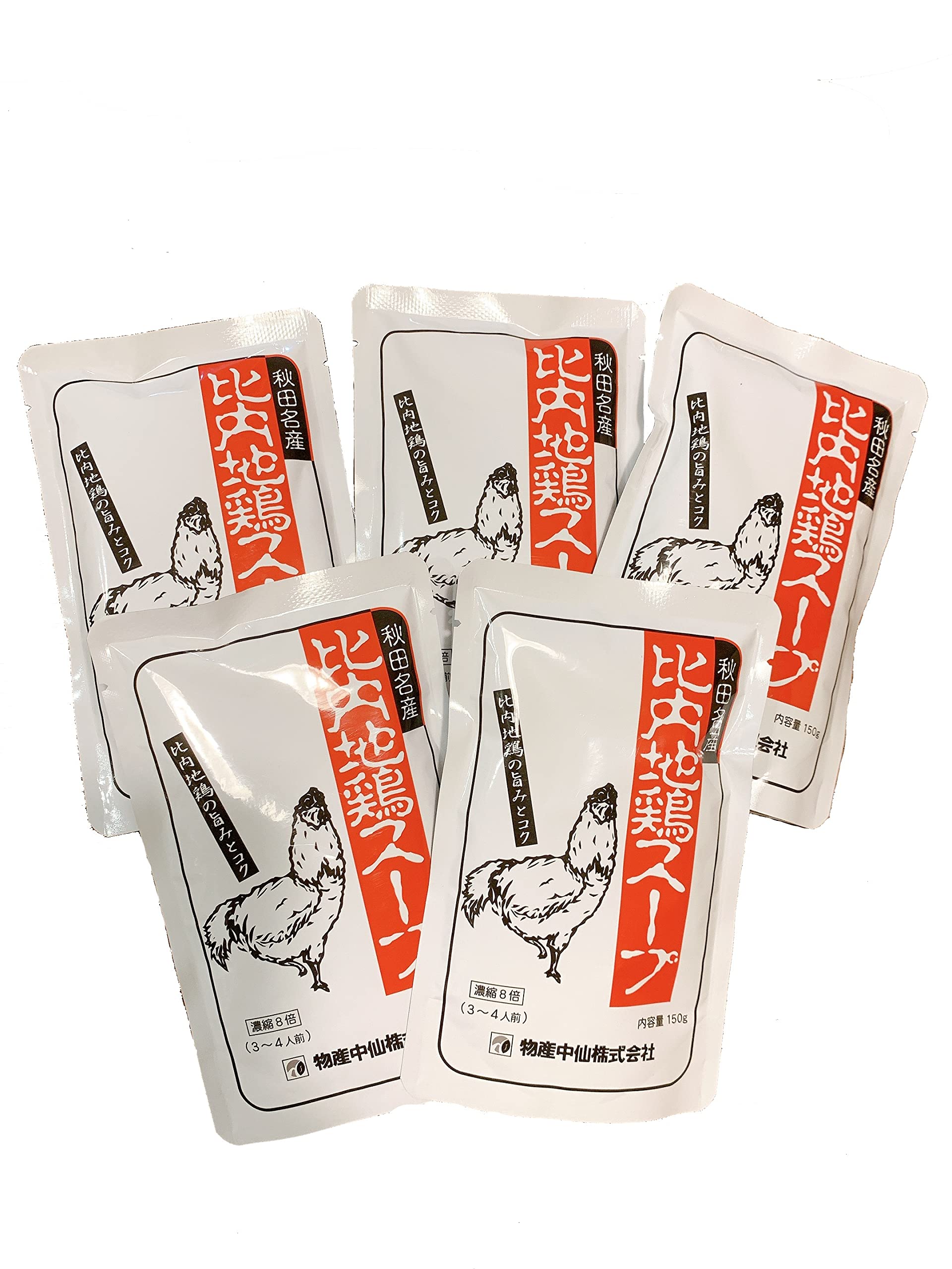 

[Набор из 5 пакетов] Суп из курицы Хинай Дзидори, специалитет Акиты, 150 г x 5 пакетов, концентрированный тип, Накасэн Буссан