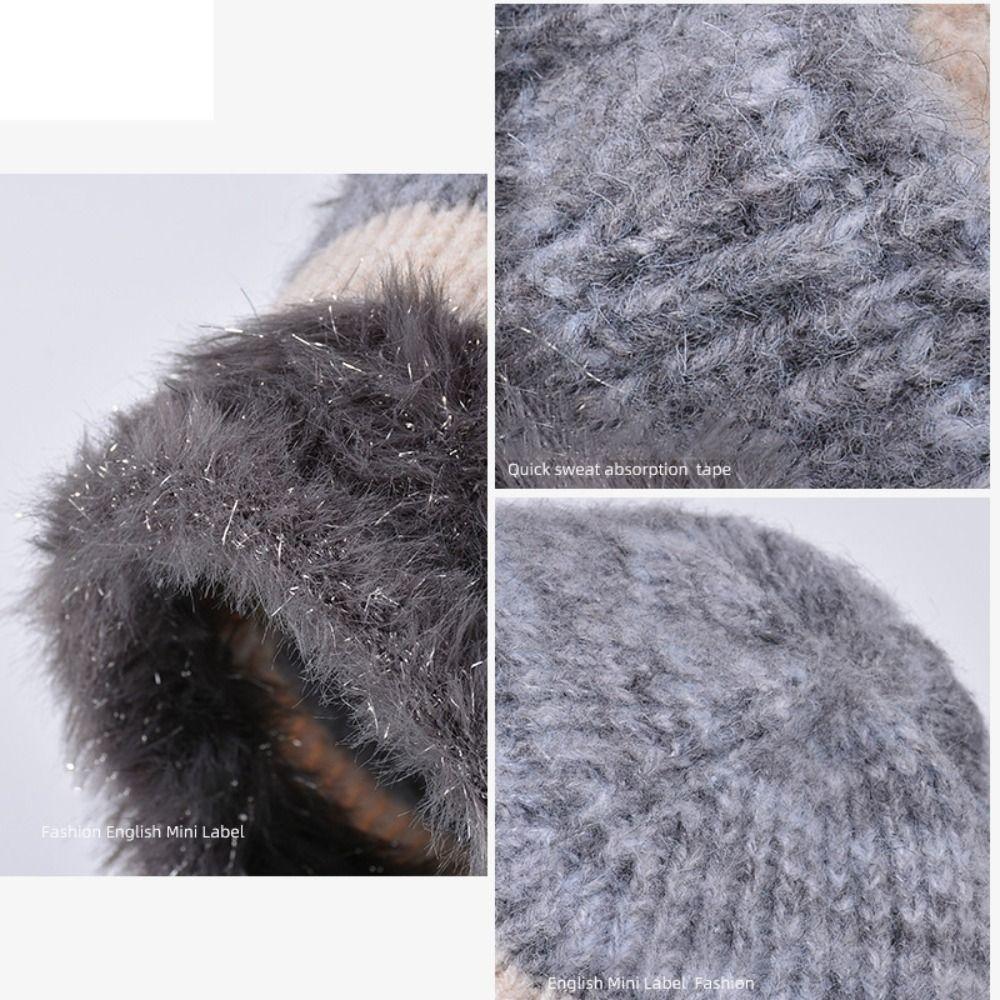 Warm Ear Protection Hat Knitted Hooded Hat New Beanies Cap  Autumn Winter