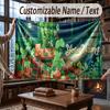 Floral Garden Theme Throw Blanket Custom Name Text Personalized Blanket Soft Cozy Blanket for Home Sofa Bed