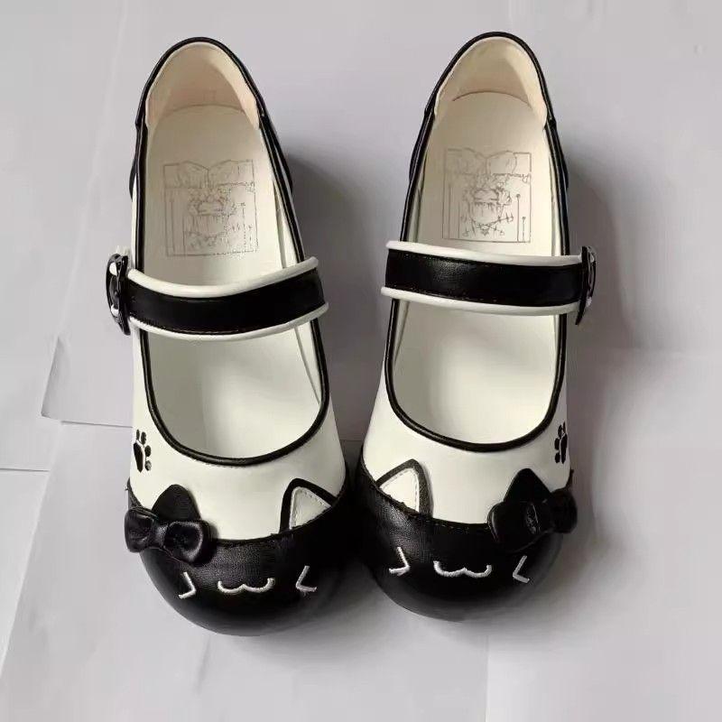 Fashion 2025 Spring Autumn New Confused Kitten Cute Round Head Low Follow Up Shoes Niche Fashion Simple Comfortable Women's Shoes