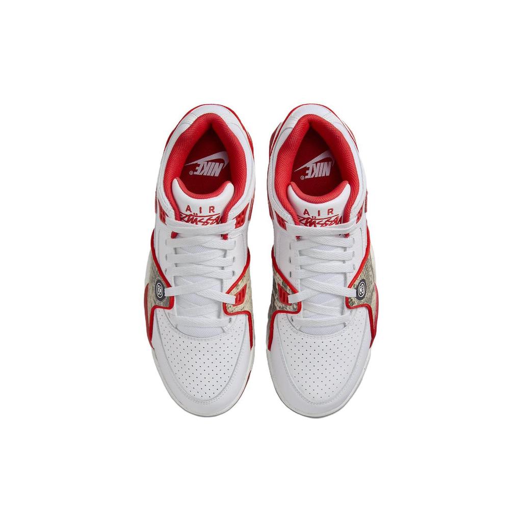 Stussy x Nike Air Flight 89 Low SP Habanero Red Unisex Sneakers White Sail FD6475-101