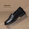 ZHR Damen Klassische Loafer mit klobigem Absatz aus Leder