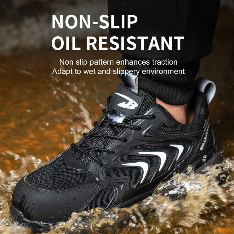 Reflective Indestructible Safety Shoes Men Work Sneakers Light Security Boots Men Puncture-Proof Work Boots Steel Toe Shoes