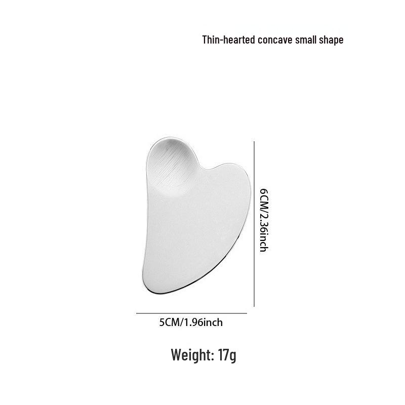 Stal nierdzewna, deska do masażu w kształcie serca do skrobania twarzy