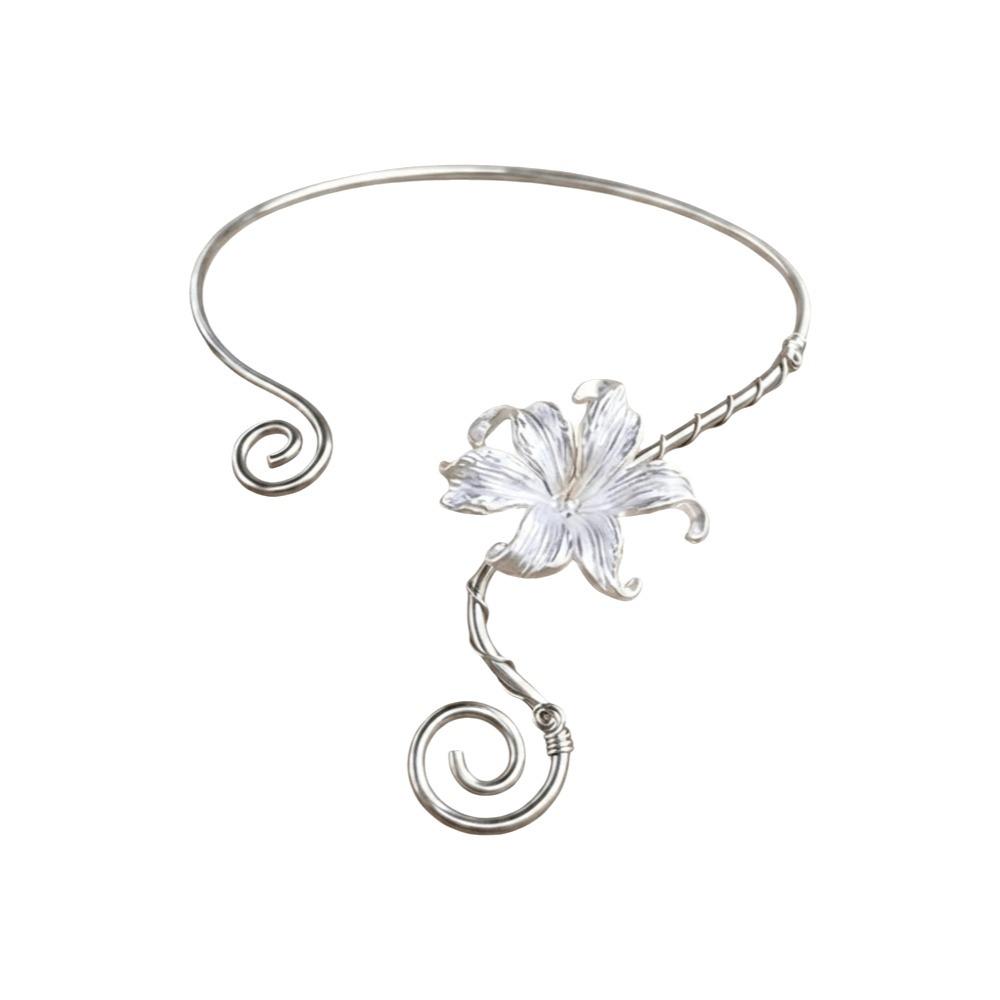 Spiral Flower Collarbone Chain Iron Zinc Zinc Alloy Neck Personalized Iris Flower Necklace Gift серебро белый