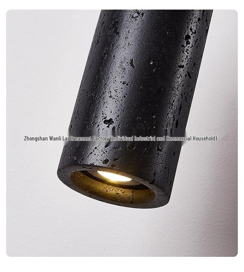 Wabi-Sabi Yellow & Black Travertine Pendant Light for Bedside, Restaurant, or Bar Counter