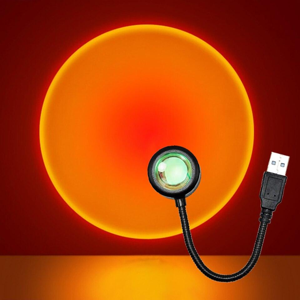 ZK40 LED Sunset Lamp Nightlights USB Projector Birthday Party Decoration Mood Lights For Bedroom Living Room Wall Photography