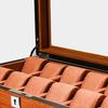 Luxurious Rectangle Watch Box Premium Velvet Cloth in Bright Orange Low-Key Brown Square Leather Jewelry Case