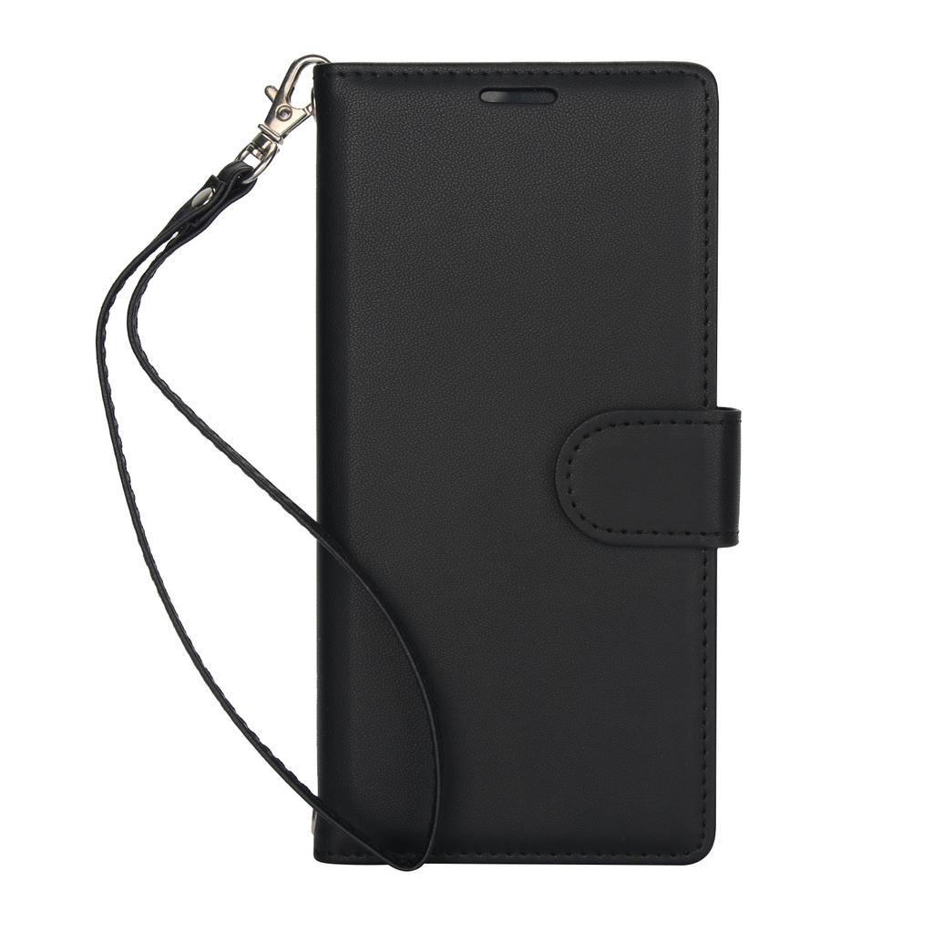 For iPhone 14/13/12/11 Pro Max iPhone 14 Plus Case with Card Holder and Wrist Strap Wallet All-round Shockproof Flip Cover