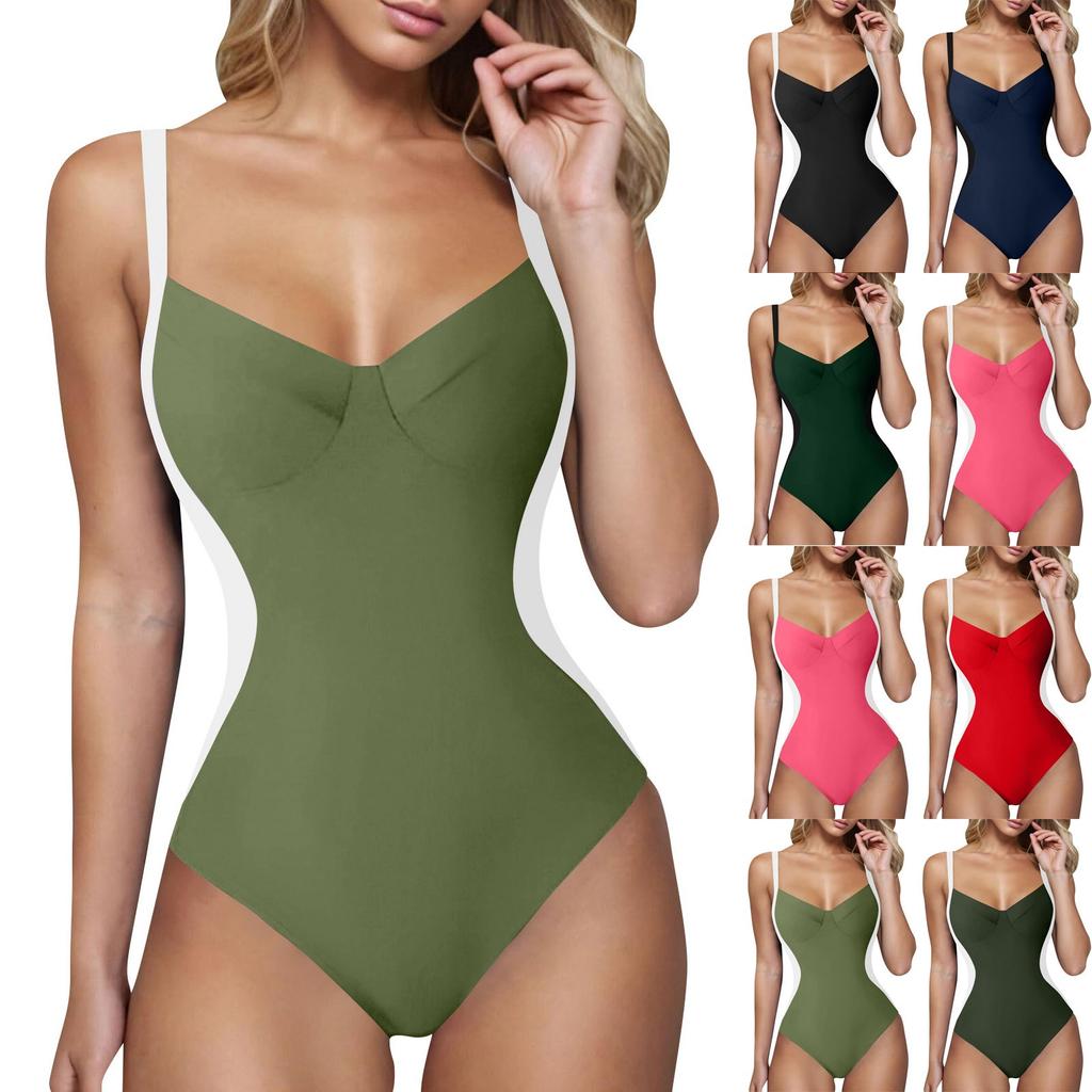 Women's One-piece Swimsuit, Women's Color Blocked Suspender, Sexy Backless Bikini