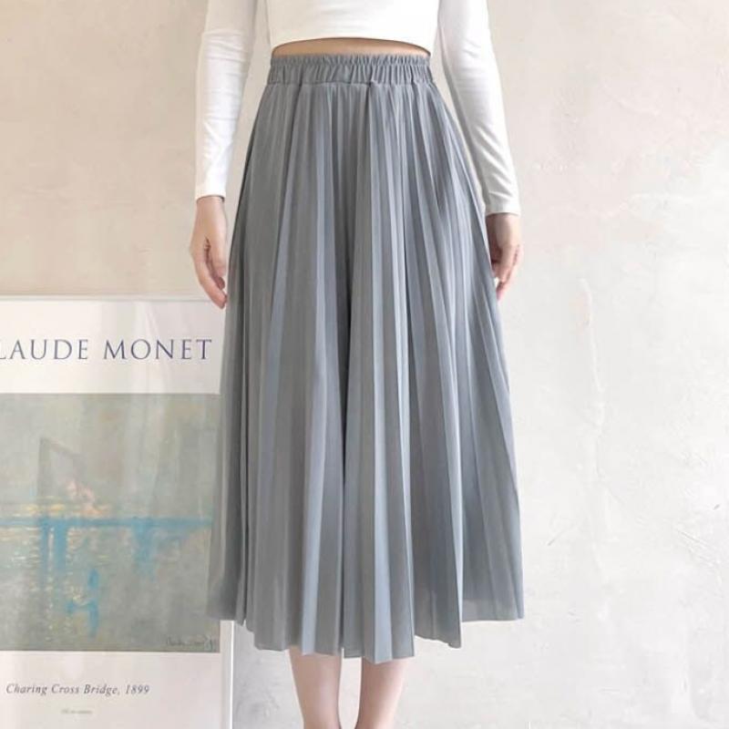 Shop   Womens Guest+date Elastic Waist Chiffon Pleated Long Skirt Won Wsk Wf0b9a