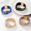 Bohemian Style Multilayer Wrap Bracelet Adjustable Wrap Closure Hollow Circle Bracelet For Women