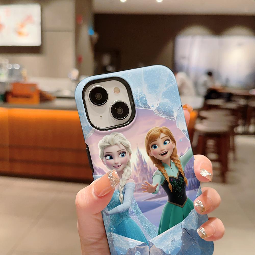 Frozen Elsa Double Layer Phone Case, Compatible with iPhone X/SE/7/8/11/12/13/14/15/16/17 Pro Max Plus