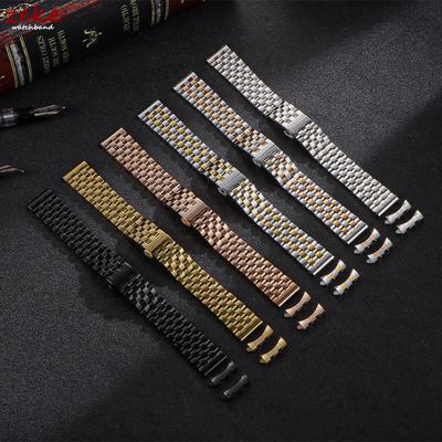 18mm 20mm 22mm Solid Stainless Steel Watch Bands for Tissot Curved End Universal Strap Men Women Butterfly Clasp Watch Bracelets
