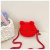 Cat Styling Plush Shoulder Crossbody Bag Embroidered Design Suitable Child For
